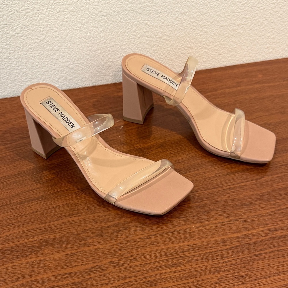 Steve Madden Nude Block Heel Sandals